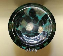 1 Murano Italy Toscano Abey Hand-Blown Glass Blue Gold Black Vase