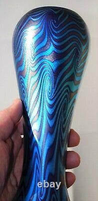 10 DURAND Glass King Tut Pattern Blue and Purple Vase