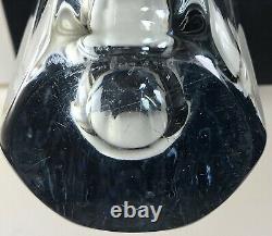 10 Stromberg Sweden Glass Crystal Mid Century ModernIce Blue Vase Signed