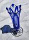 11 Caesar Crystal Bohemian Czech Cobalt Blue/Clear Lead Crystal Vase