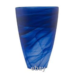 12 Blue Abstract Swirl Glass Tapered Table Vase