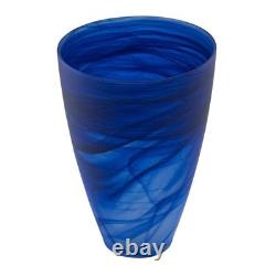 12 Blue Abstract Swirl Glass Tapered Table Vase
