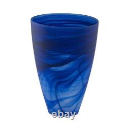 12 Blue Abstract Swirl Glass Tapered Table Vase