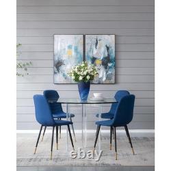 12 Blue Abstract Swirl Glass Tapered Table Vase