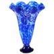 12 Tall Hand Blown Cobalt Blue Confetti Art Glass Flower Vase