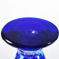 12 Tall Hand Blown Cobalt Blue Confetti Art Glass Flower Vase