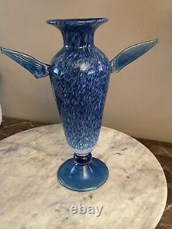 12 hand blown art glass vase signed By Timothy Hochstetter 1-14-2000 Number 5