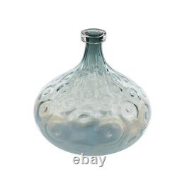 13 Light Blue Hammered Glass Table Vase