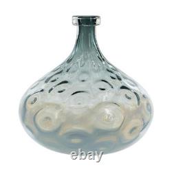 13 Light Blue Hammered Glass Table Vase