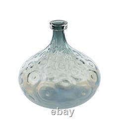 13 Light Blue Hammered Glass Table Vase