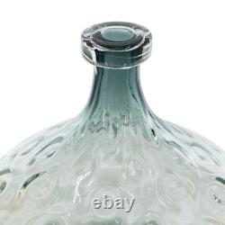 13 Light Blue Hammered Glass Table Vase