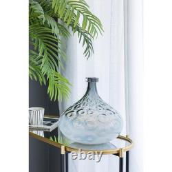 13 Light Blue Hammered Glass Table Vase