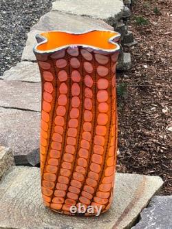 14.5 Reptilian Bag Vase by Tucson Glass Artist Tom Philabaum