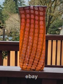 14.5 Reptilian Bag Vase by Tucson Glass Artist Tom Philabaum