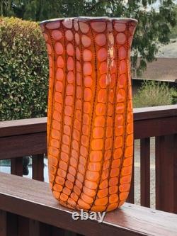 14.5 Reptilian Bag Vase by Tucson Glass Artist Tom Philabaum