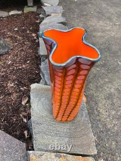 14.5 Reptilian Bag Vase by Tucson Glass Artist Tom Philabaum