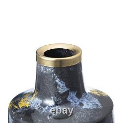 14 Blue And Gold Abstract Bud Glass Table Vase