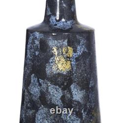 14 Blue And Gold Abstract Bud Glass Table Vase