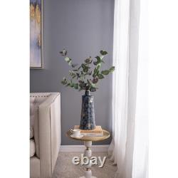 14 Blue And Gold Abstract Bud Glass Table Vase