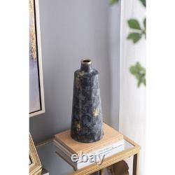 14 Blue And Gold Abstract Bud Glass Table Vase
