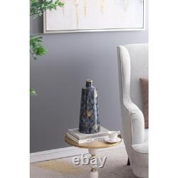 14 Blue And Gold Abstract Bud Glass Table Vase