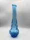 14 Blue Swung Glass Vase Bulbous Base MCM Kanawha Glass