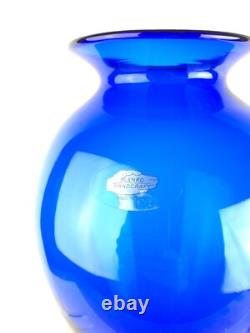 16 Tall Cobalt Blue Blenko Art Glass Vase