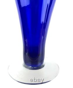 16 Tall Cobalt Blue Blenko Art Glass Vase