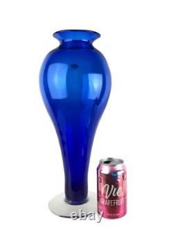 16 Tall Cobalt Blue Blenko Art Glass Vase