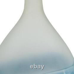 16 White And Blue Swirl Art Glass Table Vase
