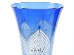 1920's Durand Blue Opalescent Pulled Feather Parfait