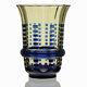 1930s Val St. Lambert blue over topaz Art Deco crystal vase, Joseph Simon