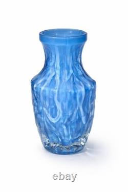 1960s German Sommerso Art Glass Vase In Rare Sky Blue / Turquoise 7 Tall