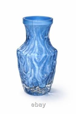 1960s German Sommerso Art Glass Vase In Rare Sky Blue / Turquoise 7 Tall