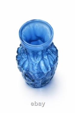 1960s German Sommerso Art Glass Vase In Rare Sky Blue / Turquoise 7 Tall