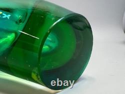 1960s Vintage Murano Pustetto & Zanetti Sommerso Vaseline Glass Sculpture Vase