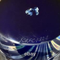 1981 Steven Correia Iridescent Pulled Feather Blue Art Glass Vase 10.5 Signed 1981 Steven Correia Iridescent Pulled Feather Blue Art Glass Vase 10.5 Signed