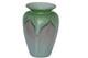 1981 Vandermark Studio Art Glass Vase Green Pink Blue Pulled Feather