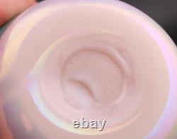 1990 Gibson Glass Pink Blue Opalescent Iridescent Blown Art Glass Vase 7.5