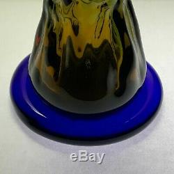 1994 Blenko Art Glass Fish Hank Adams No. 9245L large -16 color Olive/Cobalt