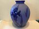 1996 Kelsey Murphy's Pilgrim Art Glass Cobalt Blue IRIS Vase 8 1/2 Signed