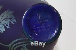 1997 Fenton Favrene Connoisseur blue 11 Daisy Vase 8807 22K gold NO RESERVE