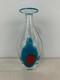 1999 Tony Cray Signed Art Glass Vase with Blue & Red Spot Decoration