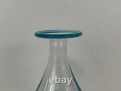 1999 Tony Cray Signed Art Glass Vase with Blue & Red Spot Decoration