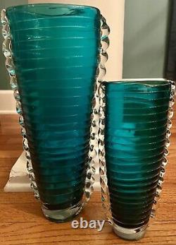 2 LOT Matching Pair Of Vintage CYAN DESIGN Dollie Glass Vases? Ultra RARE