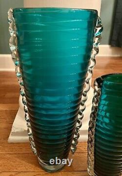 2 LOT Matching Pair Of Vintage CYAN DESIGN Dollie Glass Vases? Ultra RARE