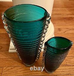 2 LOT Matching Pair Of Vintage CYAN DESIGN Dollie Glass Vases? Ultra RARE