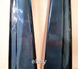 2 Lg NWT San Miguel Blue Recycled Glass Tall Square Column Floor Vases 21 1/4