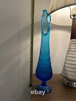 20.5 Fenton Colonial Blue Hobnail Swung Vase