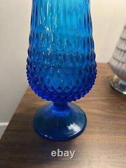 20.5 Fenton Colonial Blue Hobnail Swung Vase